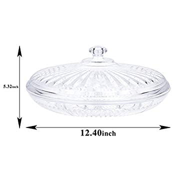 RoseSummer Creative Acrylic Multi Sectional Snack Serving Tray Set Beige